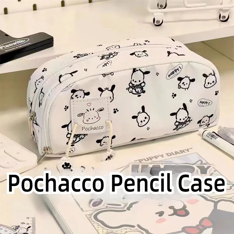 New Cute Pochacco High-value Zipper Pencil Case Large-capacity Stationery Bag Printed Girlish Ins Style Stationery Storage Bag