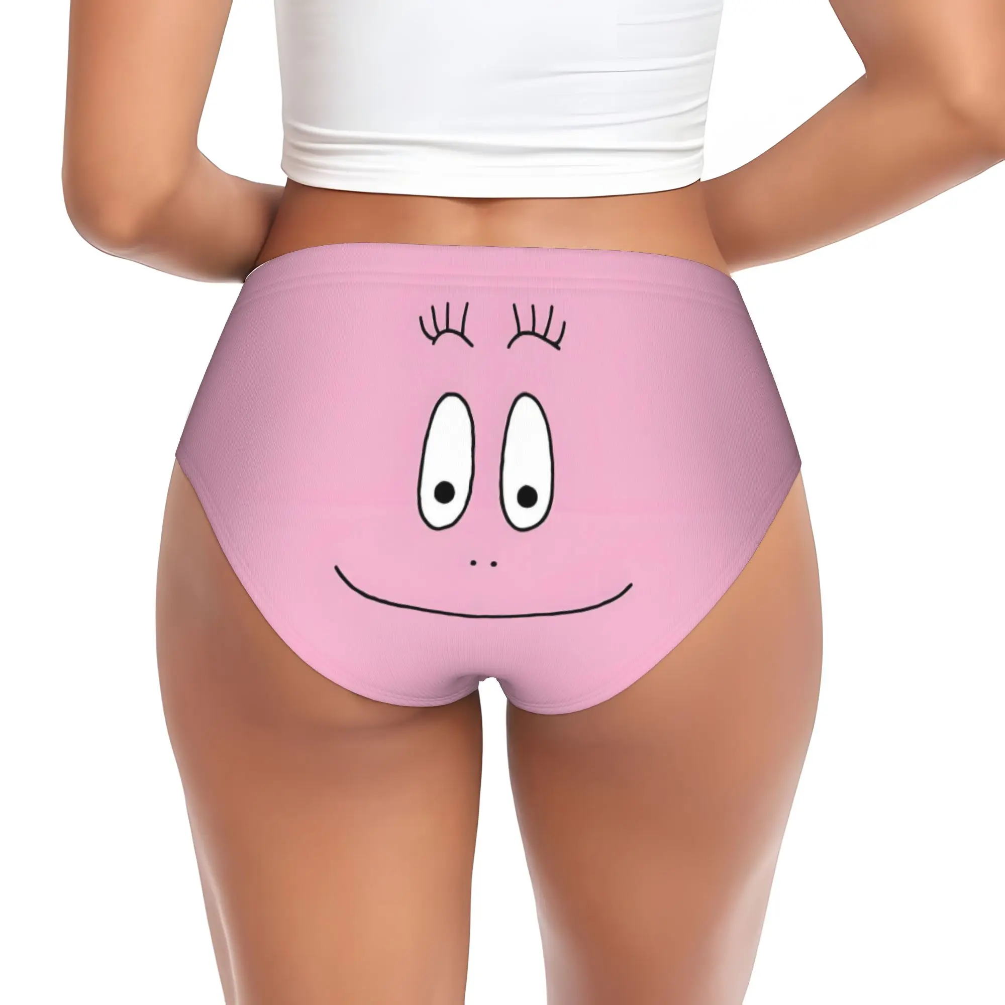 Custom Funny Cartoon Barbapapa Wallpaper Brief Panties Women's Comfort  Underwear