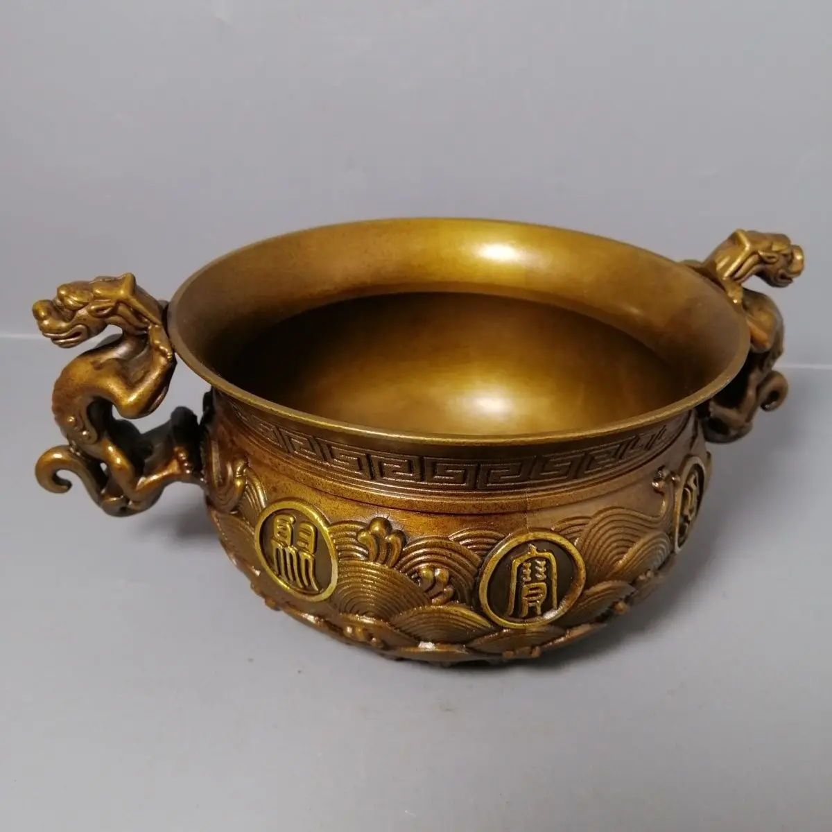 Dragon ear Treasure Bowl attracts wealth and treasures Incense Burner Statue for Tea Home Decor Ornaments