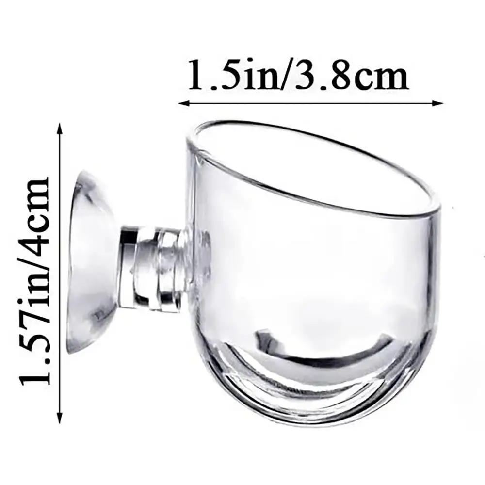 Acryl Wasserpflanze Tasse Aquarium Aquarium Glas Blumentopf mit Saugnapf Fütterungsbehälter Ständer für Aquarium Landschaft – Detail 1