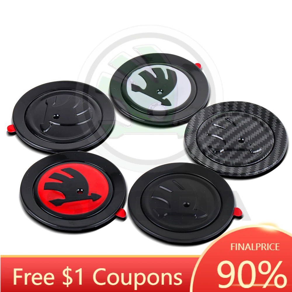 

2026 Hot 47mm Car Interior Steering Wheel Sticker Decorative Accessories For Skoda Superb Octavia Rapid Kodiaq Kamiq Karoq Fabia