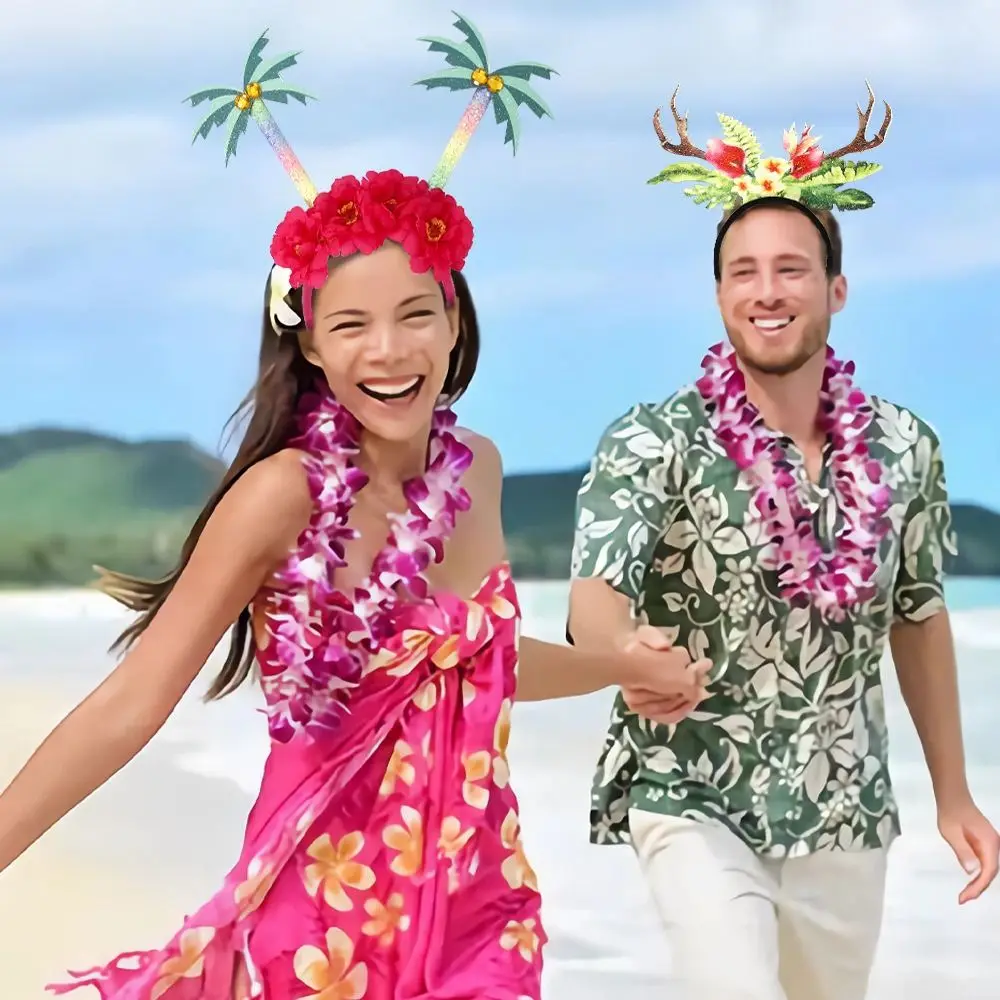 Happy Pineapple Hawaiian Party Headband Flamingo Coconut Tree Party Props Hairband Hairband Headwear Funny Headwear Man view 3