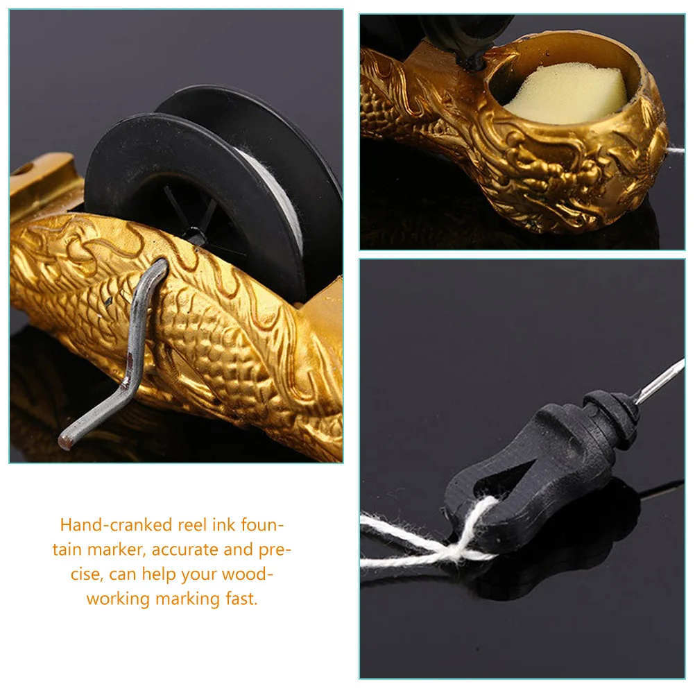 

Premium Hand Cranked Reel Ink Fountain Marker 30M Wire Woodworking Tool Durable Nylon Ink Rope Line Accurate Marking Tool For