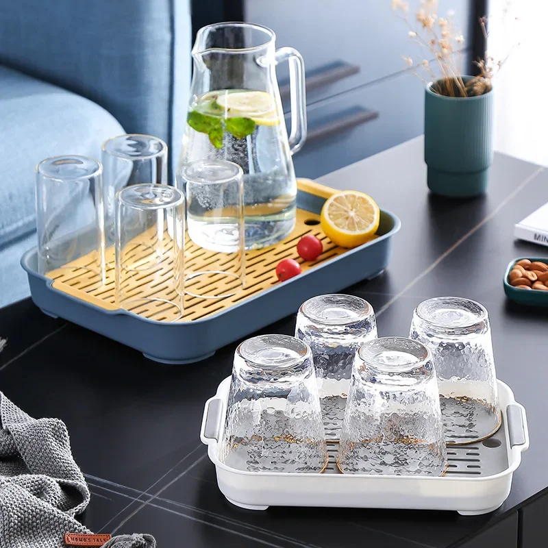 

Cup Storage Tray Kitchen Double Layer Dish Drainer Fruit Vegetable Water Drain Washing Drying Fruit Plastic Bask Organizer