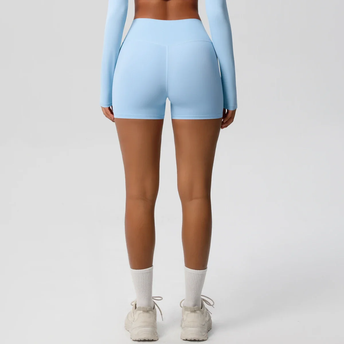 Pantaloncini sportivi da donna Pantaloncini da yoga Pantaloncini da yoga a vita alta con sensazione di nudo Leggings fitness push up Pantaloncini slim da yoga per il controllo della pancia