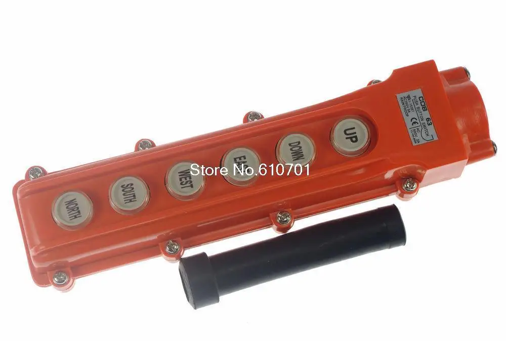 (1)For Hoist And Crane Control Station Push Button Switch 6Ways COB-63 Rainproof