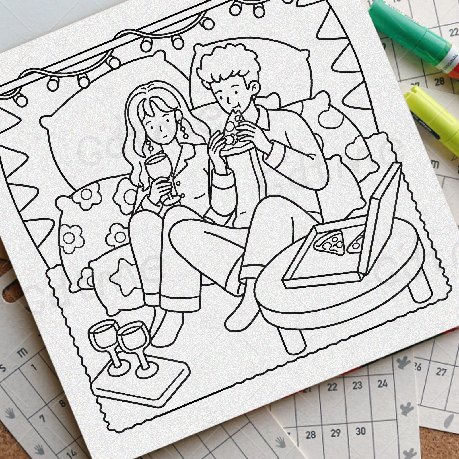COZY MOMENTS Malbuch für Erwachsene mit niedlichen, gemütlichen täglichen Aktivitäten zur Entspannung (Cozy Spaces Coloring) – Detail 4