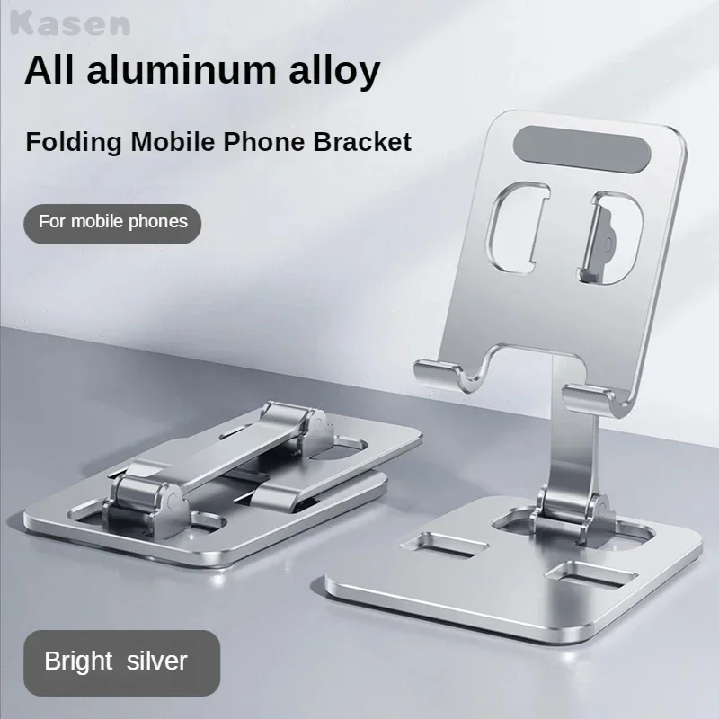 Universal All Aluminum Alloy Foldable Desk Phone Mount Stand For Mobile Phone For Tablet Desktop Metal Holder