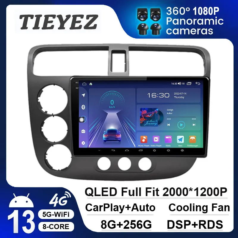 

Android 13 Autoradio For Honda Civic 7 2000-2006 GPS Navigation Multimedia Video Player Car Radio BT Carplay Head Unit NO 2 DIN