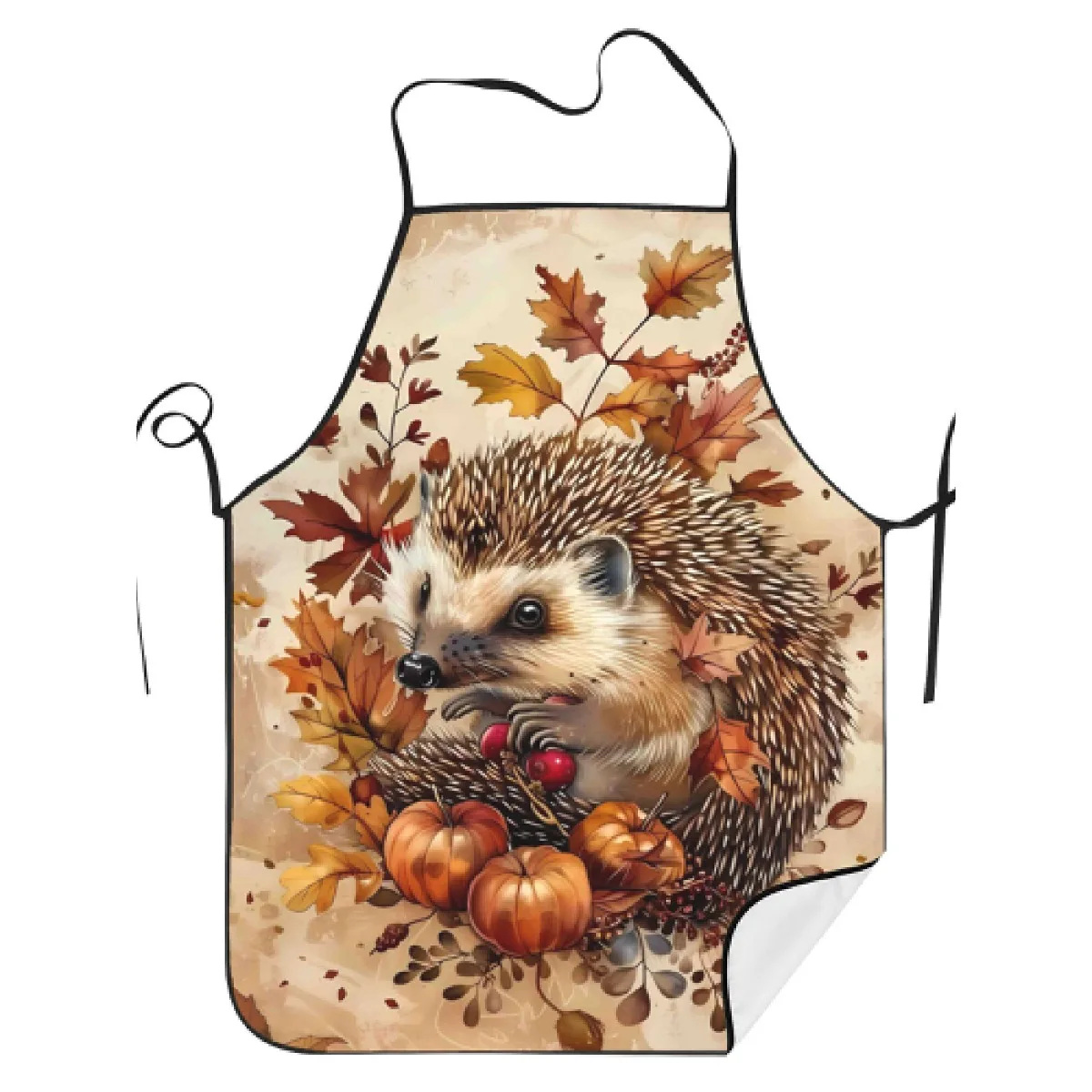 Autumn Squirrel Fall Harvest Apron Reusable Kitchen Cooking Apron for Fall Decor Baking Picnic