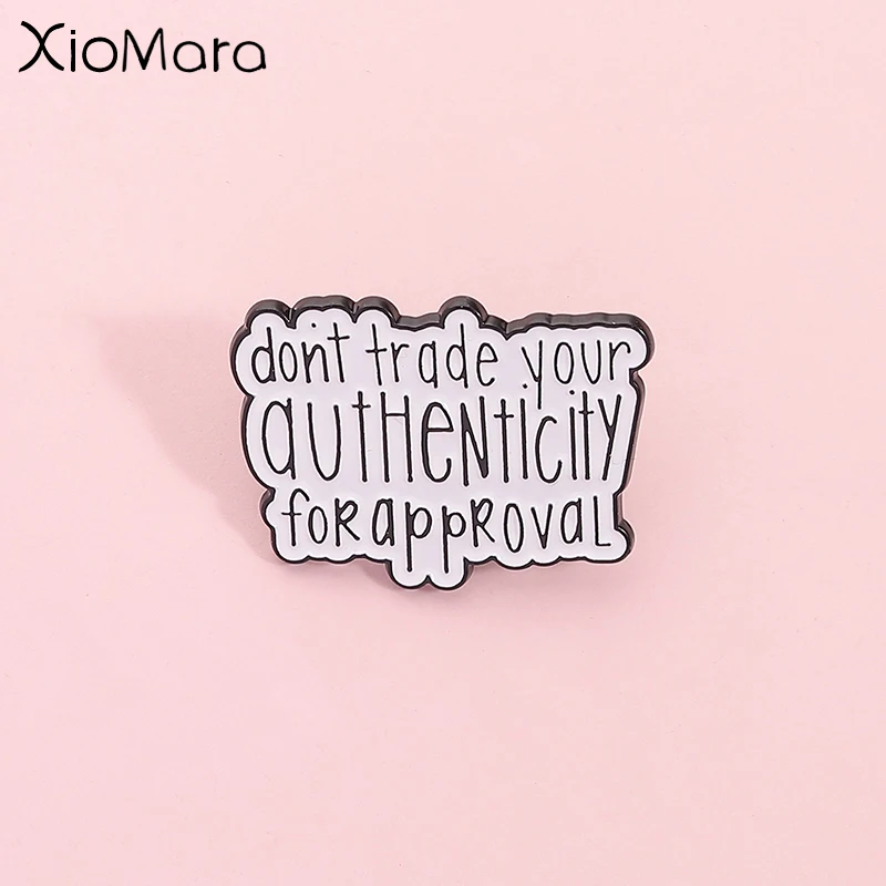 Englischer Satz Emaille Pin Mental Health Motivation Brosche Revers Rucksack Metallic Abzeichen Modeschmuck Geschenk für Freund