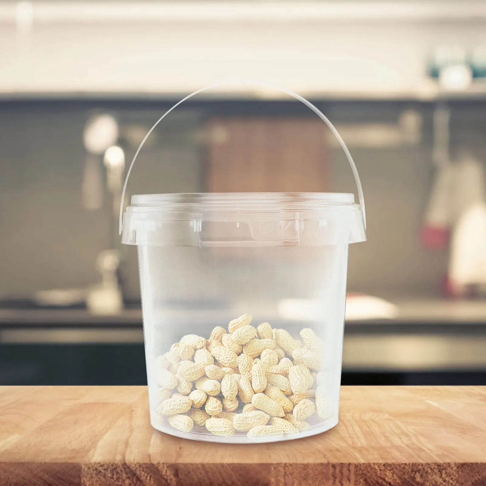 

10Pcs Multipurpose Storage Buckets PP Material Sealed Lid Portable Kitchen Food Container Clear Round Holder