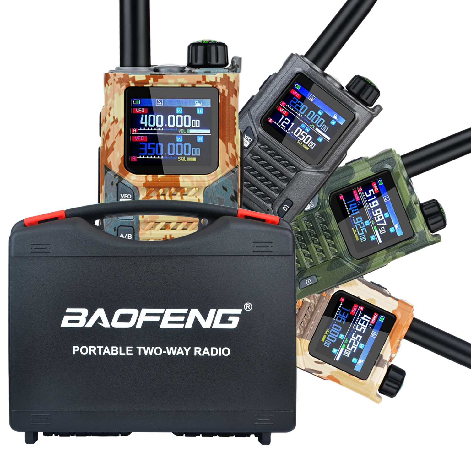 

Walkie Talkie Baofeng RD-55 Pro Multi-Band 10W GPS APRS Dual Watch App Program FM Outdoor Radio RD-55Pro W/Suitcase Package