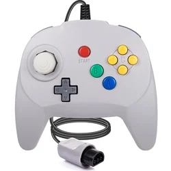 Retro for N64 Mini Controller Wired Remote Bit Game Pad Upgraded Joystick Controller for Classic N64 Console (Gray)