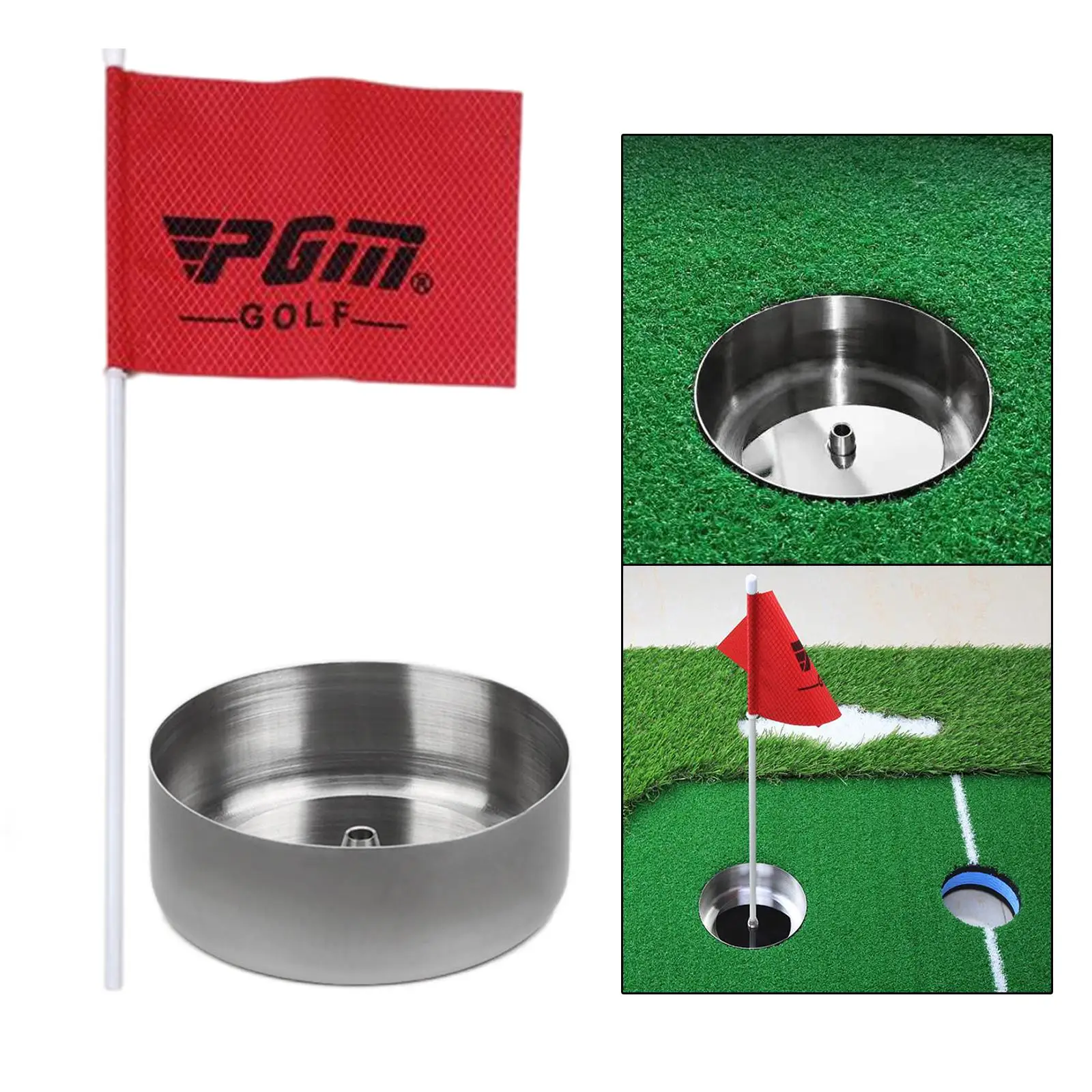 

Stainless Steel Cup Flagstick Durable Flag Holder for Putter Trainer
