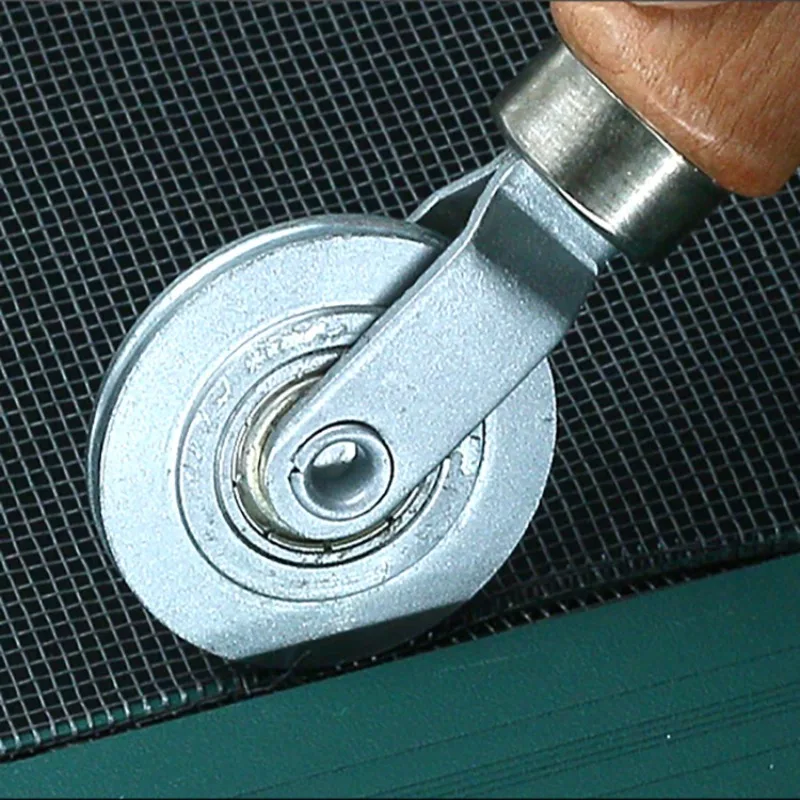 Double Bearing Pressure Roller Tool with Wooden Handle Fiberglass Mesh Roller for Construction