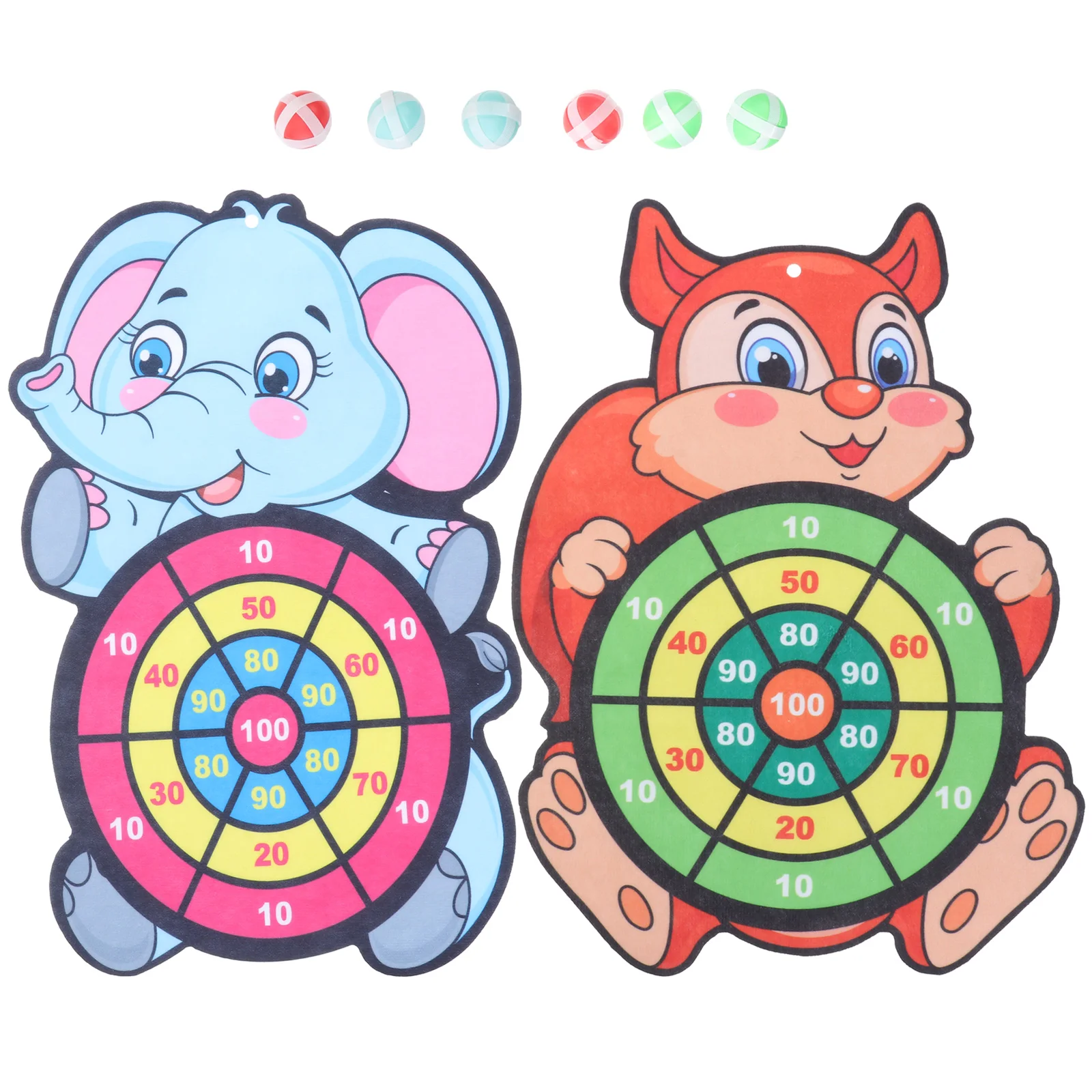 

2 set Cartoon Animal Dart Board 6 Balls Target Kids Sports Toys Lightweight Portable Fun Games Skill Development