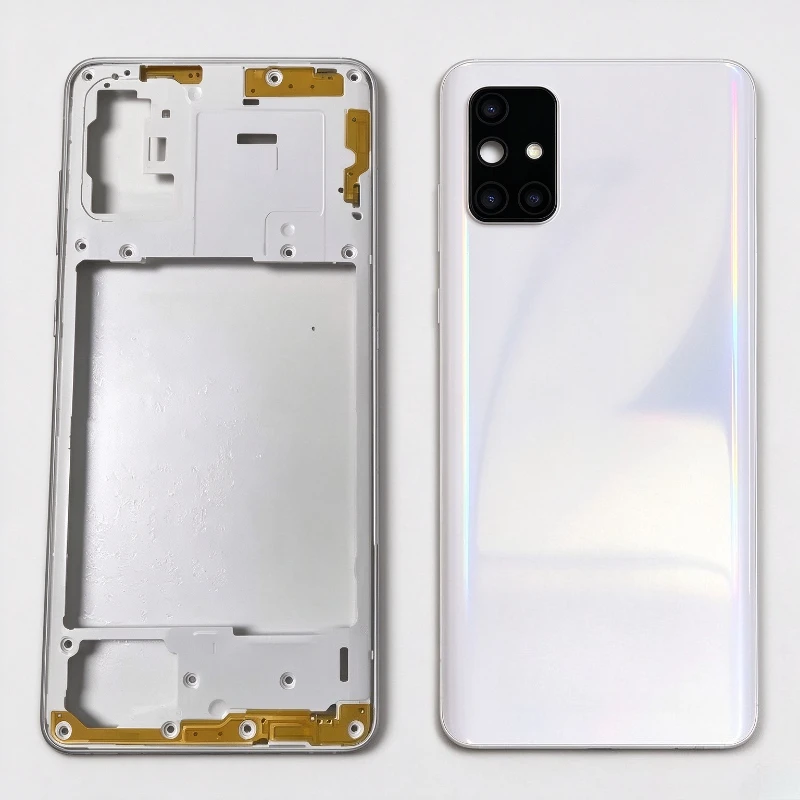 Full Housing For Samsung Galaxy A71 2020 A715 A715F A51 A515 Middle Frame +Battery Back Cover Rear Door Cover with Camera Lens