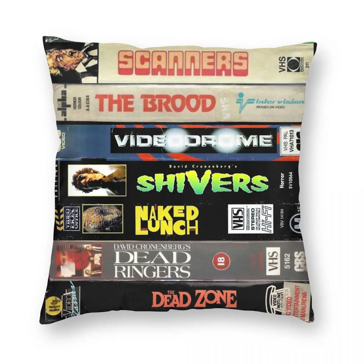 

VHS Square Pillowcase Pillow Cover Cushion Throw Pillow for Home Bedroom Car