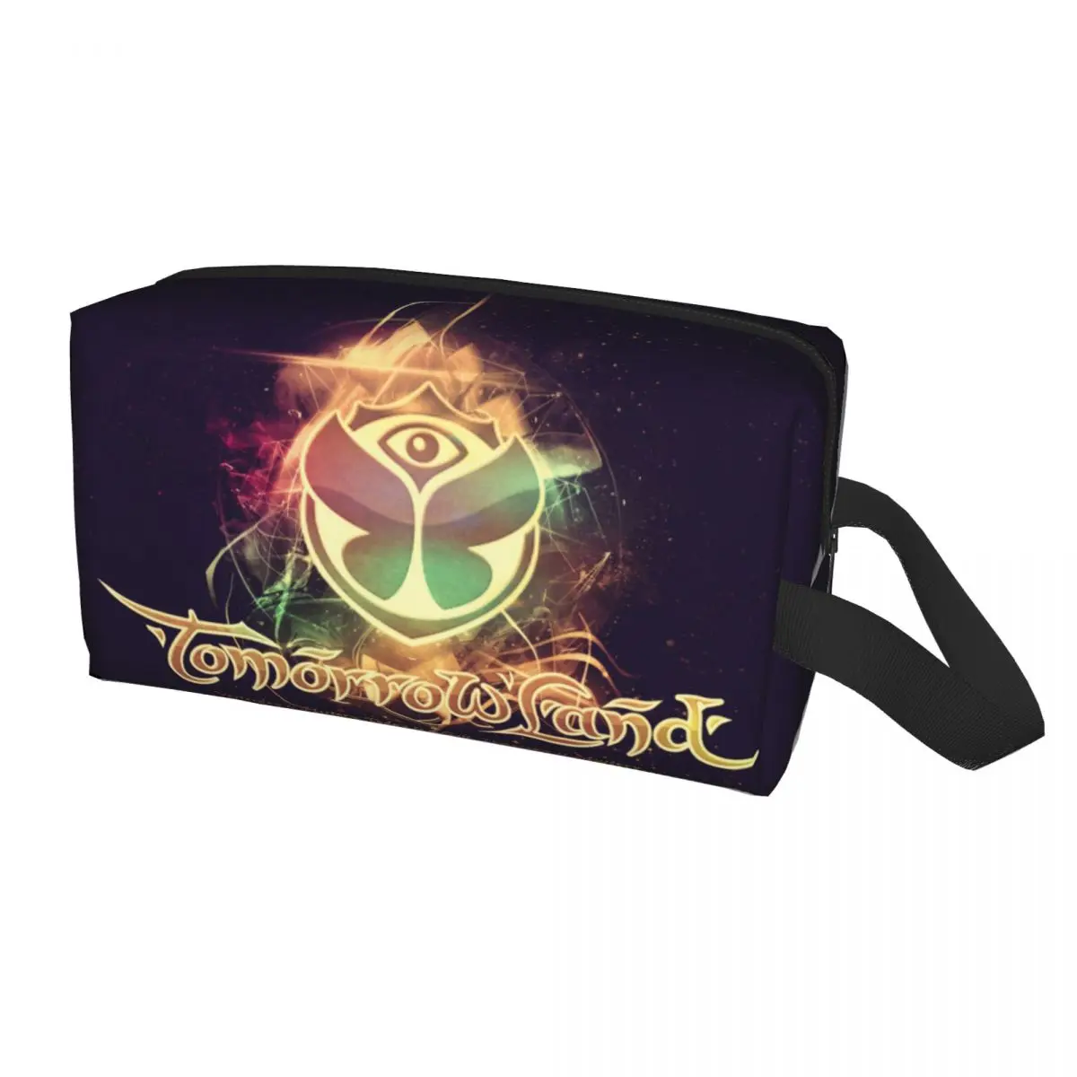 Tomorrowland-Bolsa de cosméticos personalizada con bandera para mujer, estuche de maquillaje de gran capacidad, bolsas de aseo de almacenamiento de belleza, moda