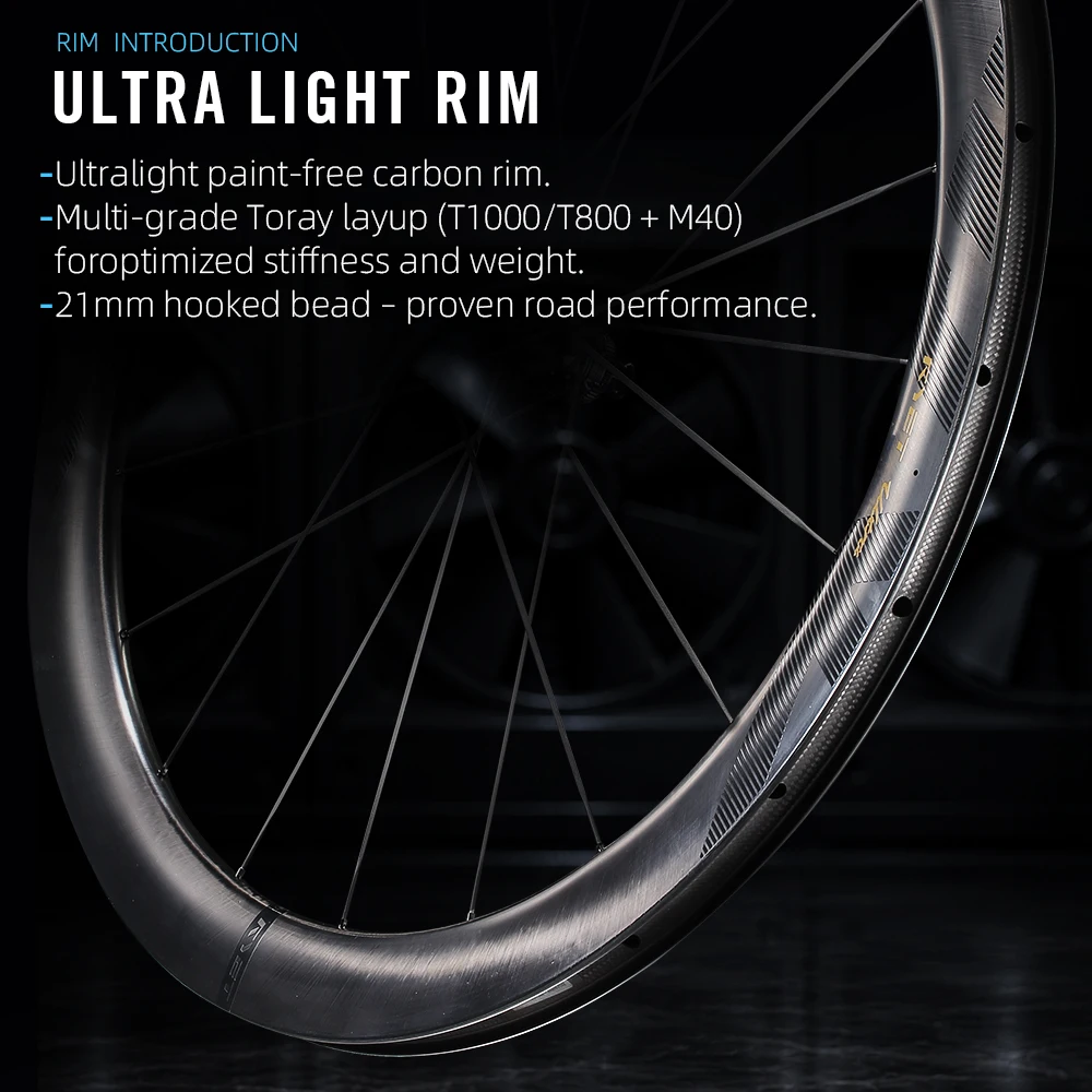 RYET ロードカーボンバイクホイールセット 1180g 超軽量 セラミック