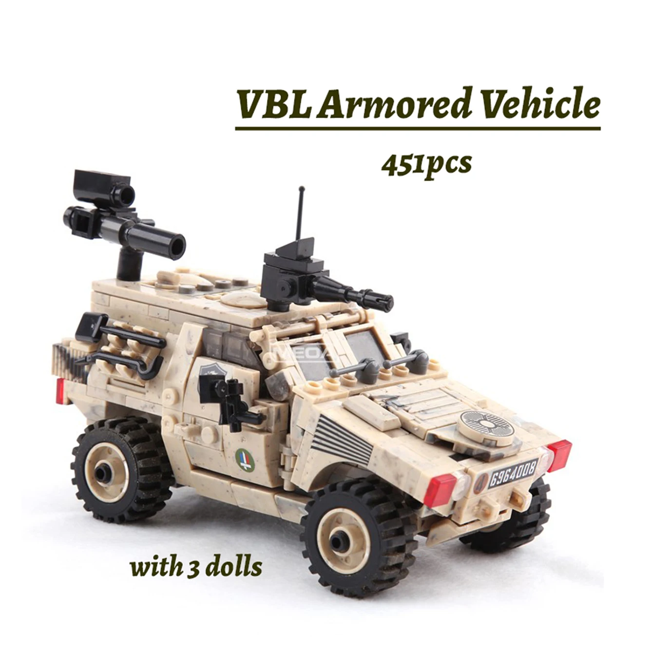 French VBL Light Armored Army Vehicle Building Blocks City Military Techinic Heavy Trucks WW2 Weapon Tank Vehicle Brick Toys