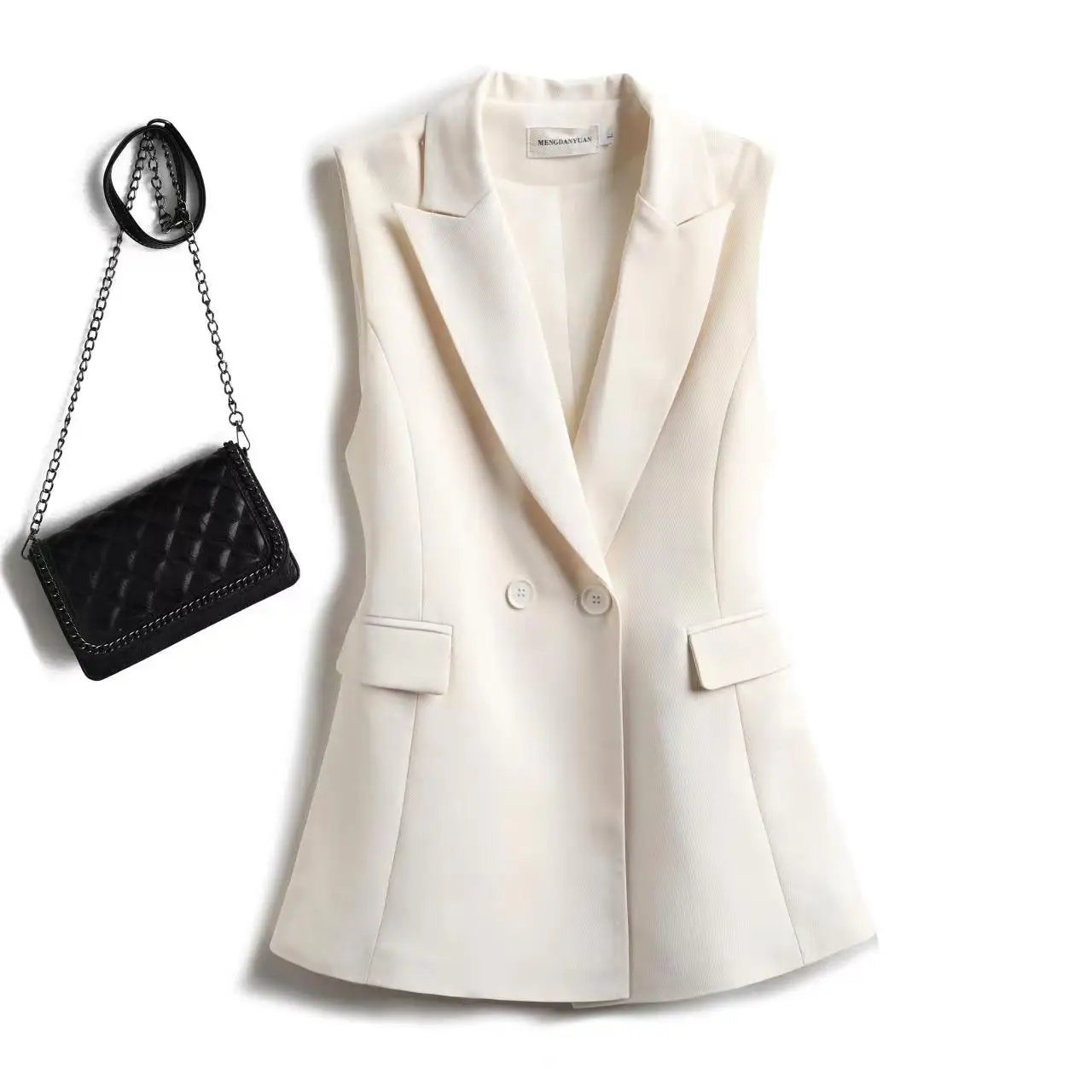 

Bla Suit Vest Women's Jaet 2025 Spring Summer New Sle Svel Waistcoat Commute Pure Color Double Button Other Material