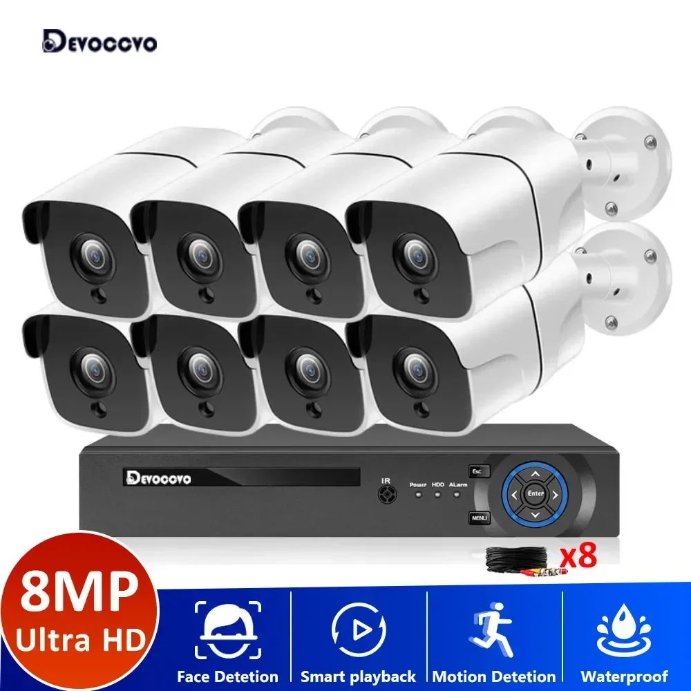 

CCTV IP DVR Home Security Camera System 8 Channel 4K AHD DVR Kit Face Detection Video Surveillance Camera System Set 8CH XMEYE