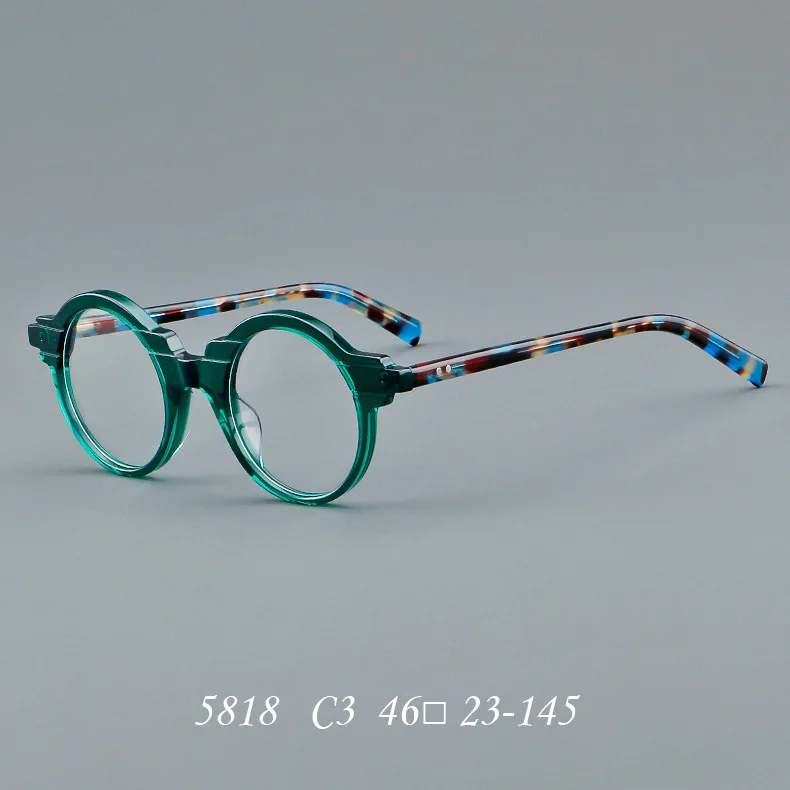 Vcka vintage acetat myopie brille rahmen runde frauen männer benutzer definierte optische rezept brillen luxus brillen-0,5 bis-10 – Detail 6