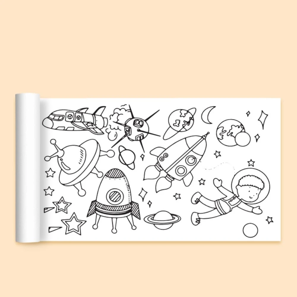 Fun 3m Painting Graffiti Scroll DIY Color Filling Drawing Roll Paper-cut Art Home Craft Coloring Paper Kids