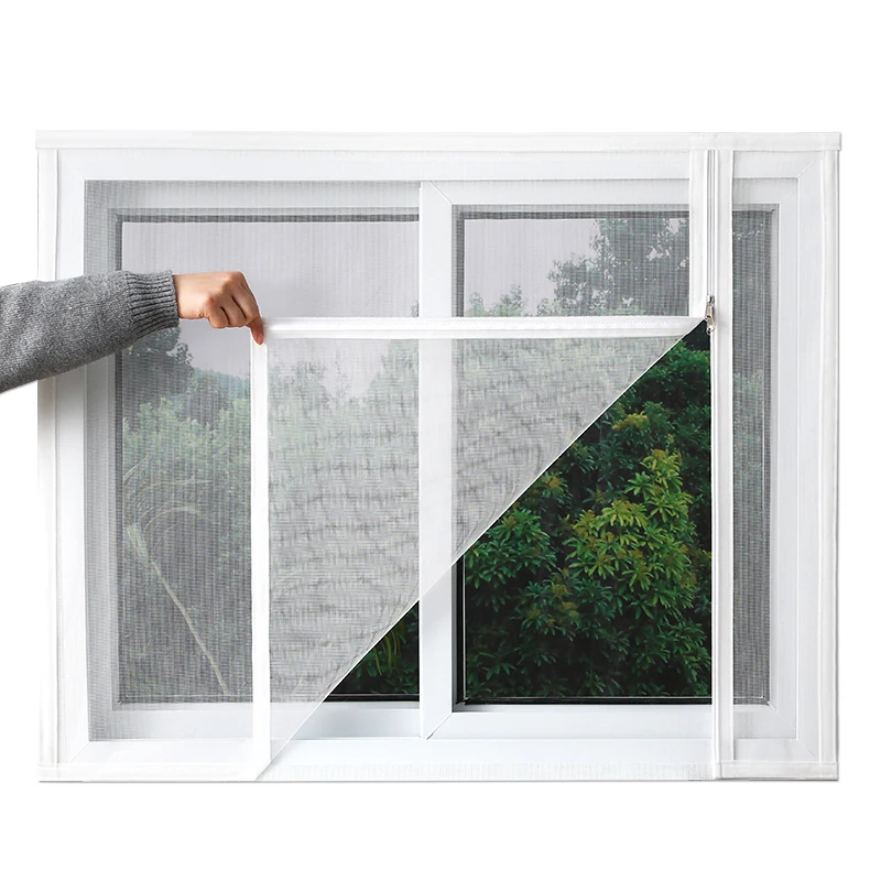 Household Self-adhesive Zipper Mosquito Net, Custom Size, Mosquito Net for Window Screen, Tulle for Windows, Door Curtain, Summe