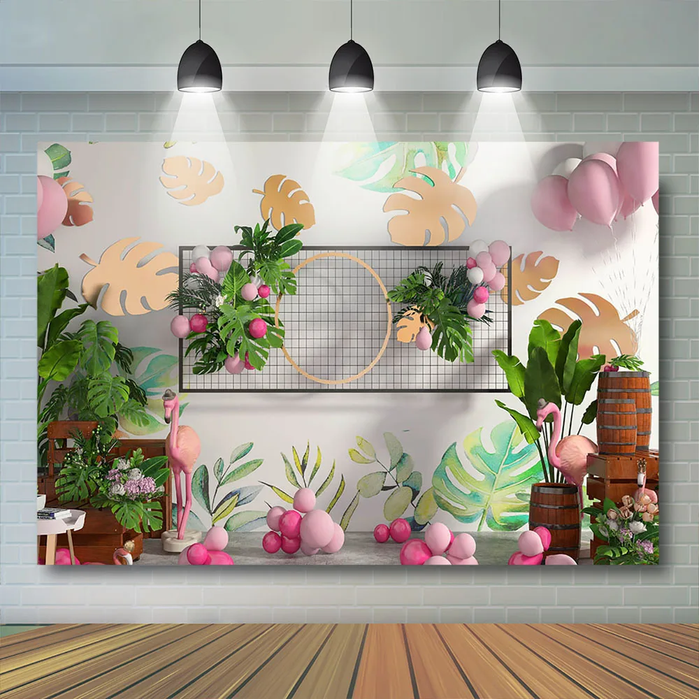 Mocsicka الصيف بالونات زرقاء خلفية الطفل صورة عيد ميلاد الدعائم زهرة الغابات يترك فراشة ديكور خلفية حفلة