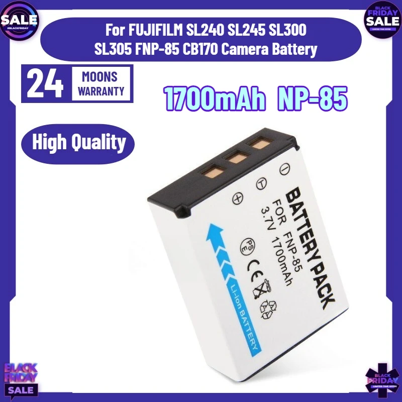 High-quality 1700mAh NP-85 Battery for FUJIFILM SL240 SL245 SL300 SL305 FNP-85 CB170 Camera Battery