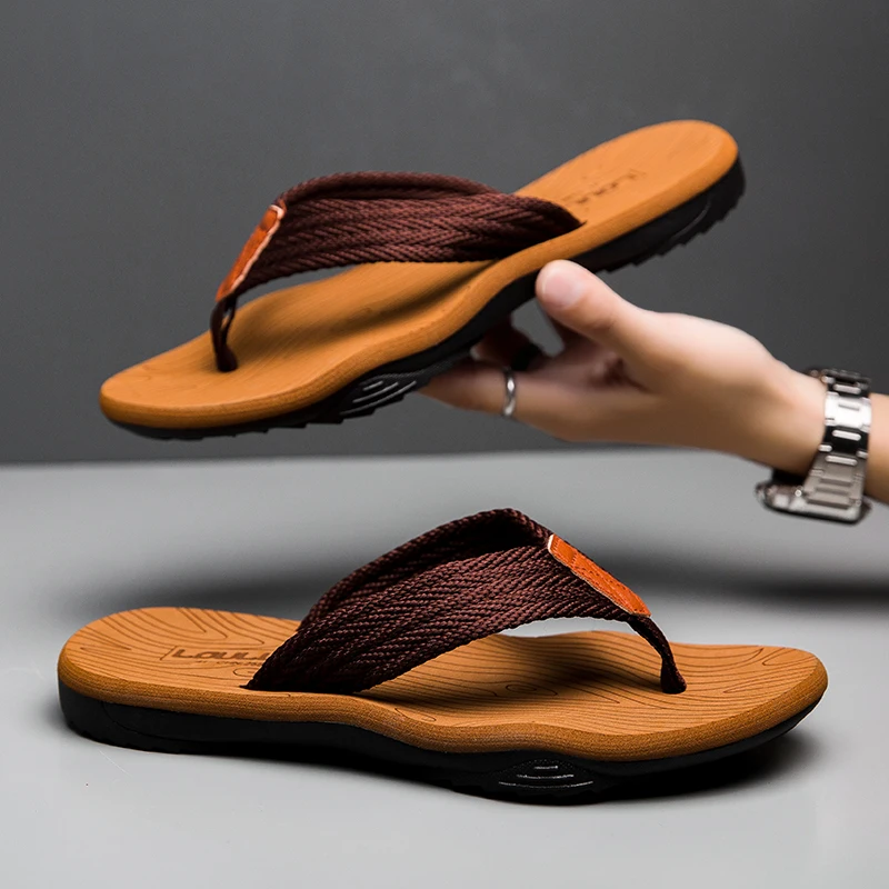 Herren Flip-Flops, bequeme, atmungsaktive Slip-On-Sandalen für Männer, lässige Sommerschuhe