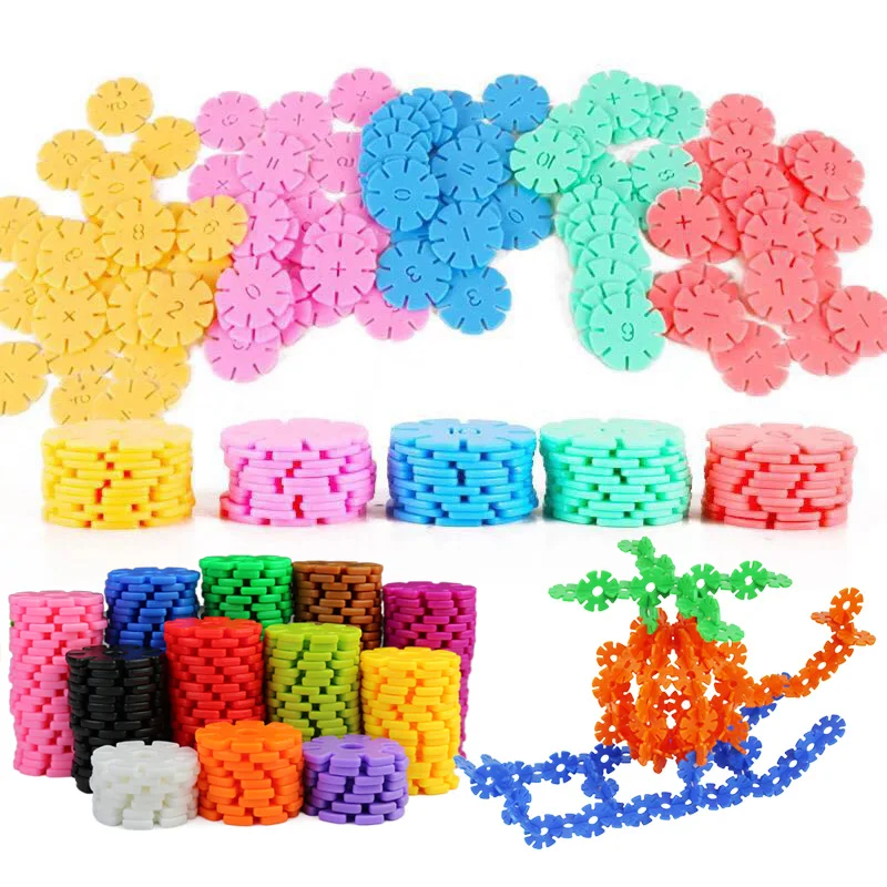 Snowflake Building Blocks Toys 100/200pcs Assembly Educational Toy Gift Children DIY Game Construction Kindergarten for Kids TMZ