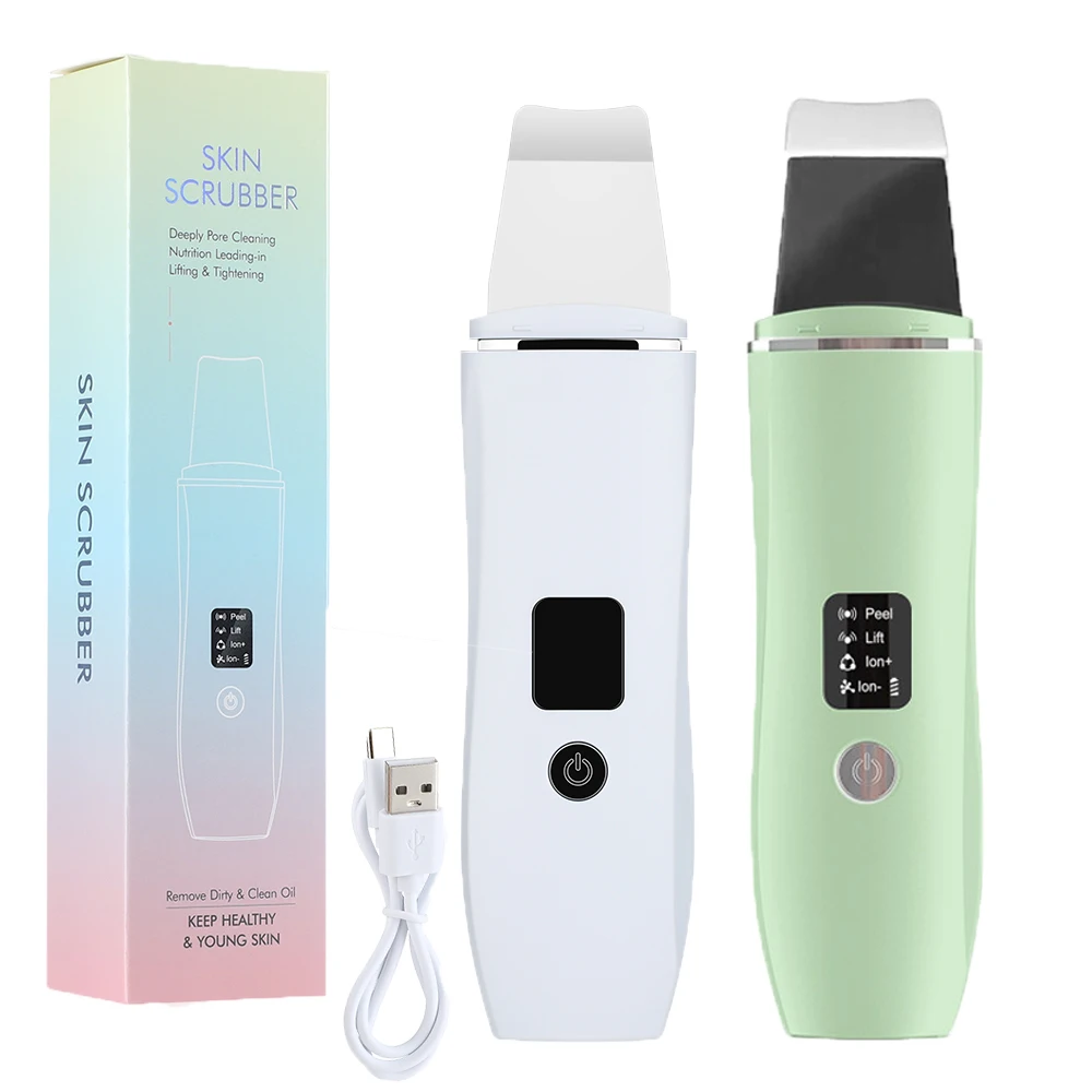 Ultrasone huidscrubber EMS Deep Vibrat 4-modus gezichtsreiniger Schop Gezichtsscrubber Peeling Black Head Remover Gezichtsmassager