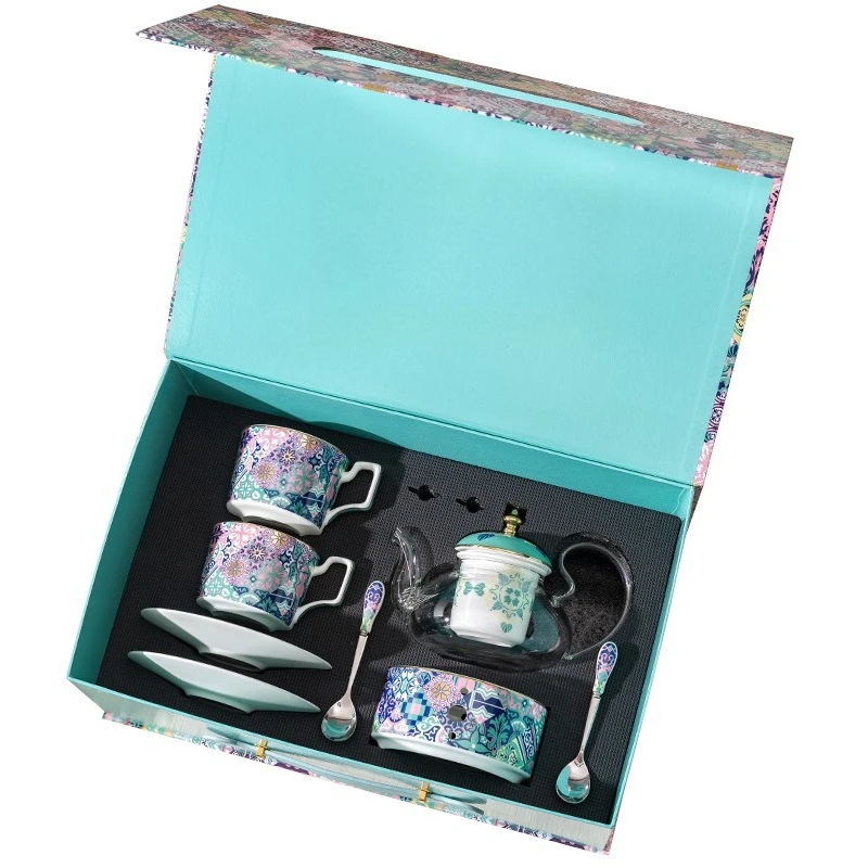 Moroccan style Digi Garden series bone china coffee cup and saucer coffee set afternoon camellia tea set water set