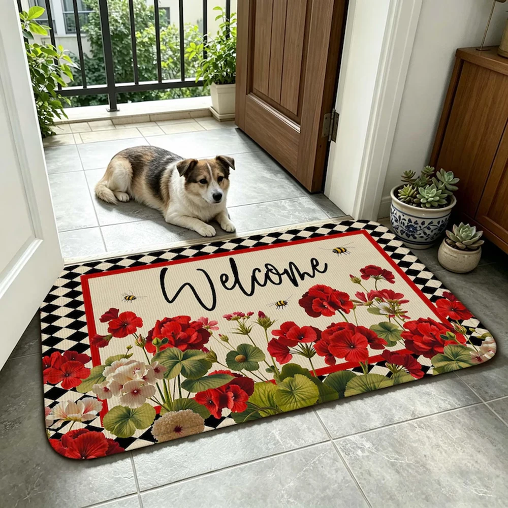 

Deluxe Floral Doormat Custom Carpet Rich Bloom Print Anti Wear Kitchen Door Luxury Nature Flora Home Decor Housewarming Gift