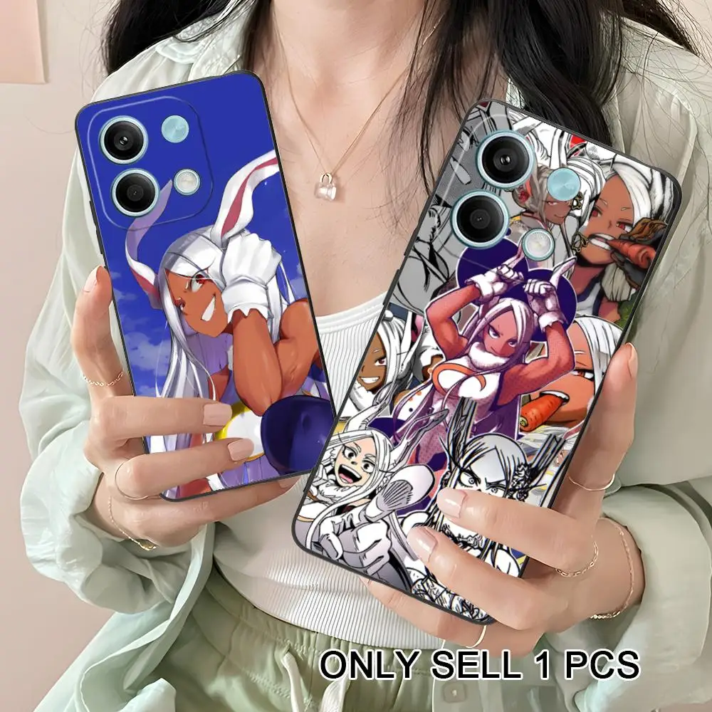 Funda de teléfono Anime MHA Mirko para Xiaomi Redmi Note 15 14 13 12 11 S Pro Plus 4G 5G, funda suave de TPU a prueba de golpes
