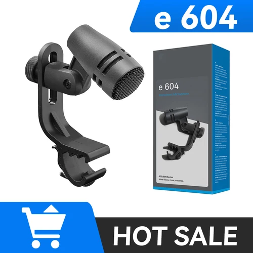 E604 Tom Snare Evolution Series instrumento cardioide micrófono de tambor con cable con soporte de brazo de Clip para grabación profesional