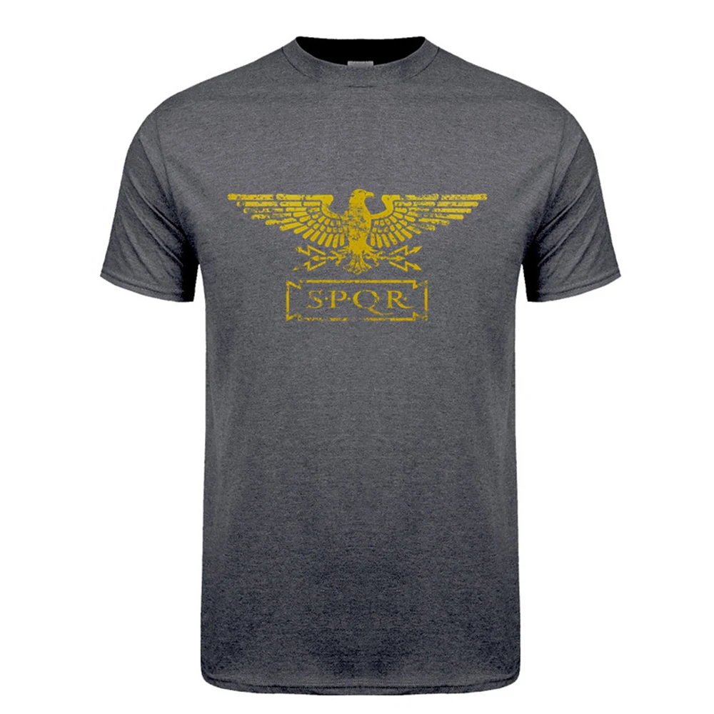 New SPQR T Shirt Summer Cotton Short Sleeve Cool Eagle banner Roman Empire T-shirt Men Clothes Tops DA-007