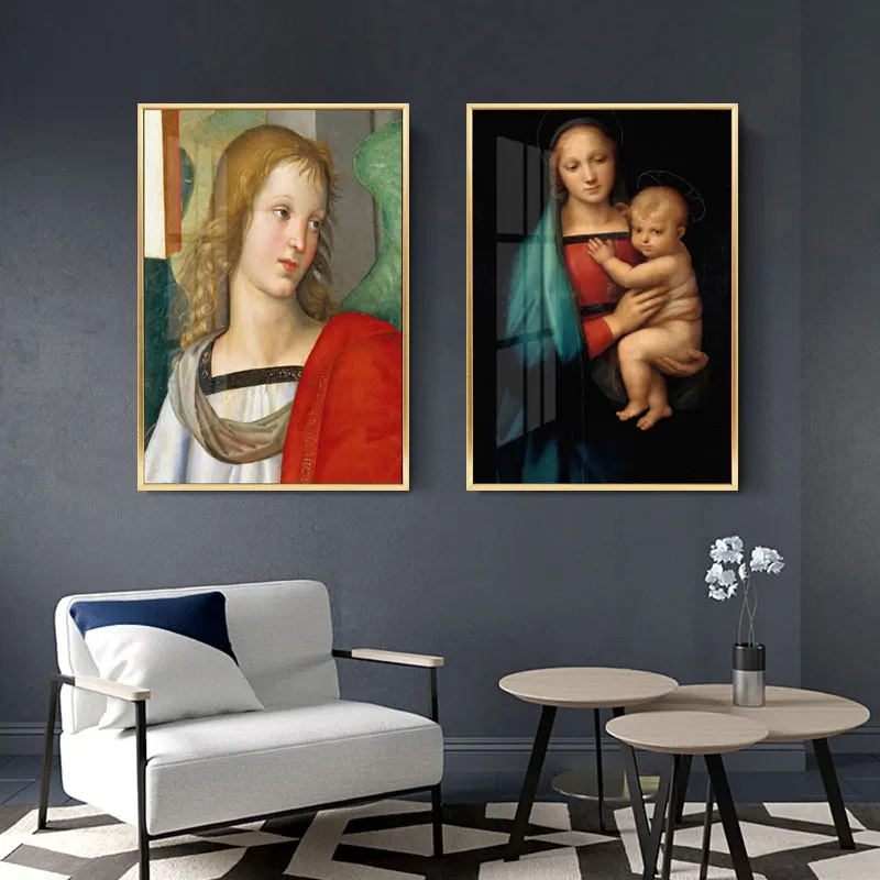 Decoração de casa arte parede fotos para sala estar impressão em tela pinturas italiano raffaello sanzio da urbino jesus cristo