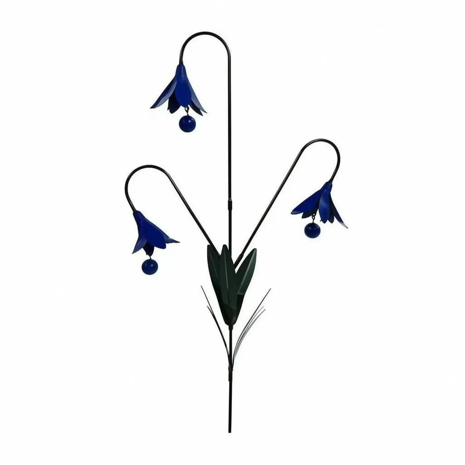 Decorative Iron Flower Stake | Botanical, Garden Stake with Bell, Easy to