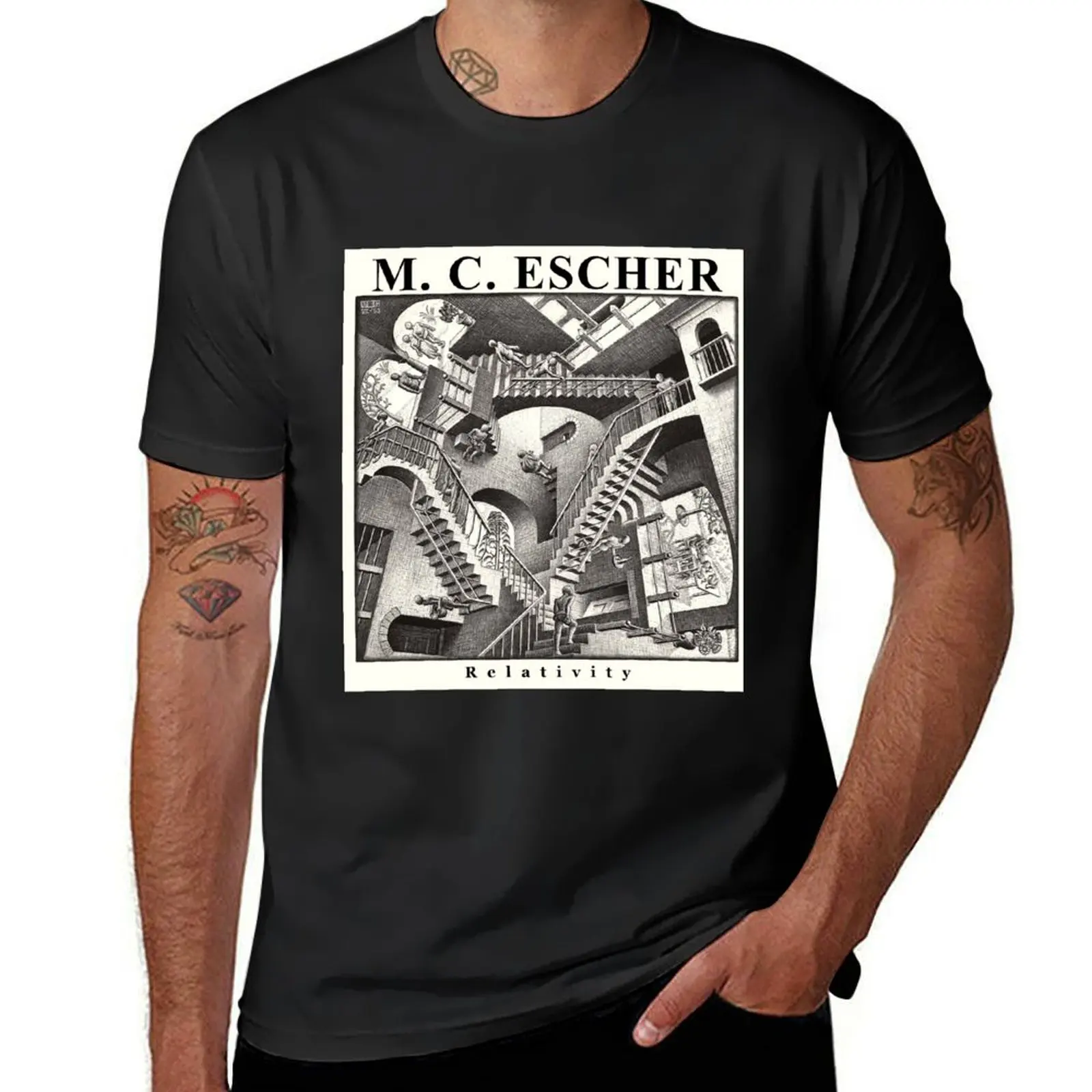 

M.C. Escher - Relativity - Staircases. Relativity by Maurits Cornelis Escher T-Shirt korean fashion mens graphic t-shirts anime