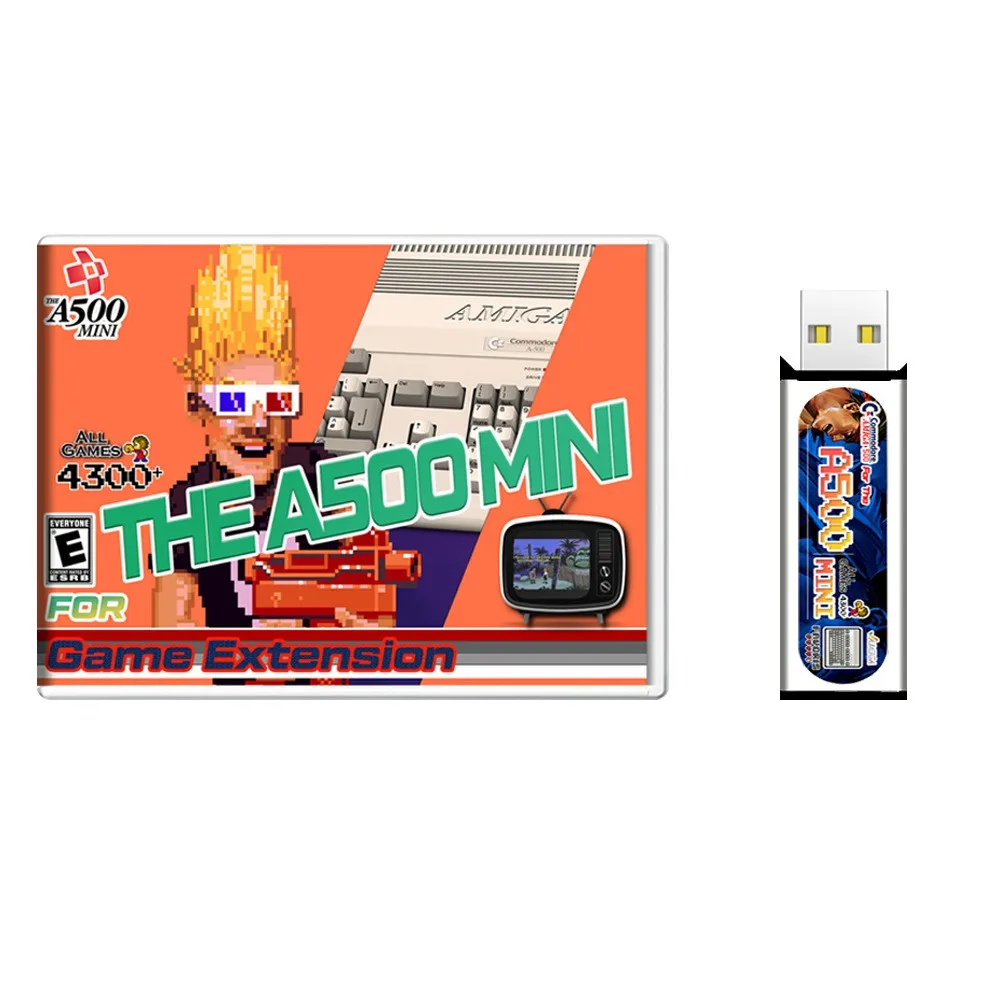 Mini Adaptador USB para Amiga 500, Console Retro com 4300 Videogames Clássicos, Plug and Play, Pacote de Expansão, Portátil