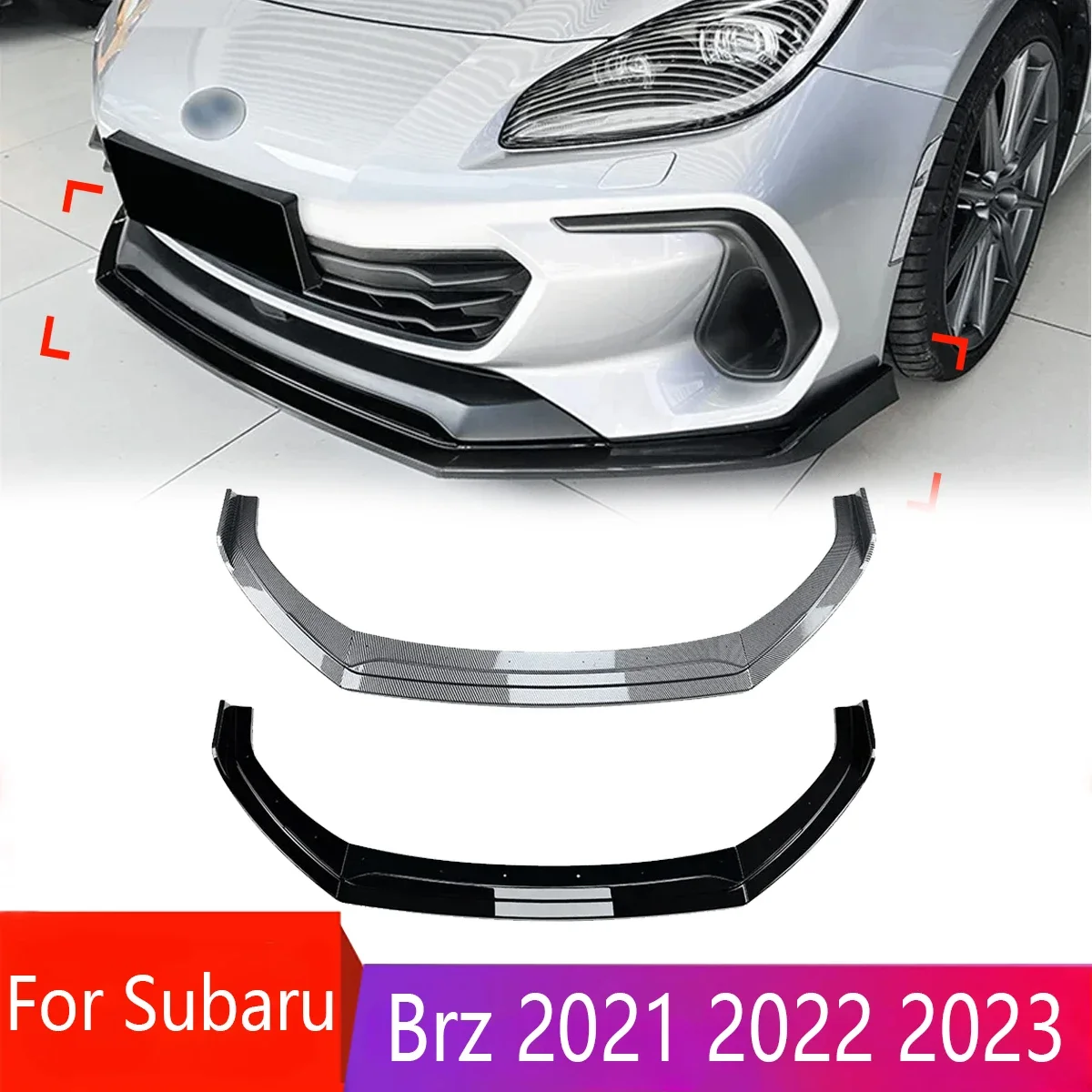 Car Front Lip  Bumper for Subaru Brz 2021 2022 2023 Body Kit Spoiler Bumper Splitter Diffuser Accessories Guard Protector Cover