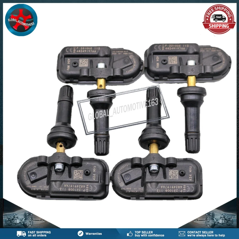 68249197AA TPMS Tire Pressure Monitoring Sensor 433MHz For 2013-2020 Dodge Ram 2013-2020 Jeep Cherokee 2012-2018 Ram 1500