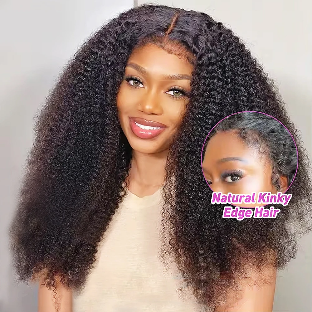 غريب مجعد 13x6 HD الدانتيل الباروكة الأمامية 4C حواف الشعر البشري الأفرو مجعد الدانتيل الجبهة خصلات الشعر المستعار الإنسان 250% شعر مستعار دانتيل كامل