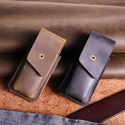 1pcFirst-layer cowhide outdoor folding knife leather case knife storage bag small knife leisure protective coverPU leather