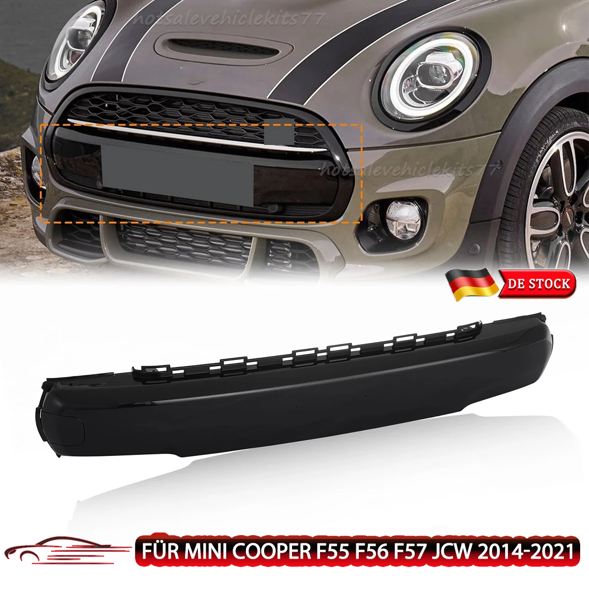 

Replace For Mini Cooper F55 Grill Cover F56 F57 2014 2015 2016 2017 2018 2019 2020 2021 Front Bumper Number Plate Cover Black